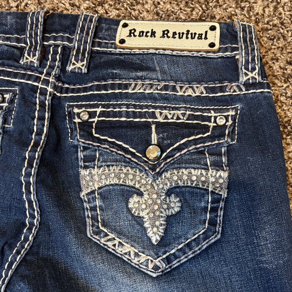 Rock Revival Dark Blue Boot Cut Jeans - Picture 8 of 12